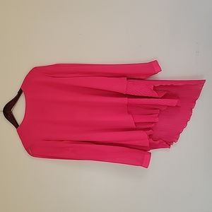 NWT Womens Renuar Rose Tropica Pink top Large R5704R New with Tags